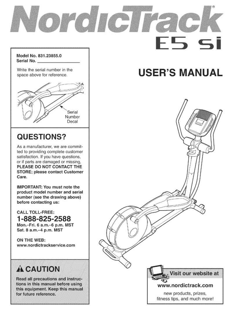 NordicTrack E5 si 831.23855.0 user manual