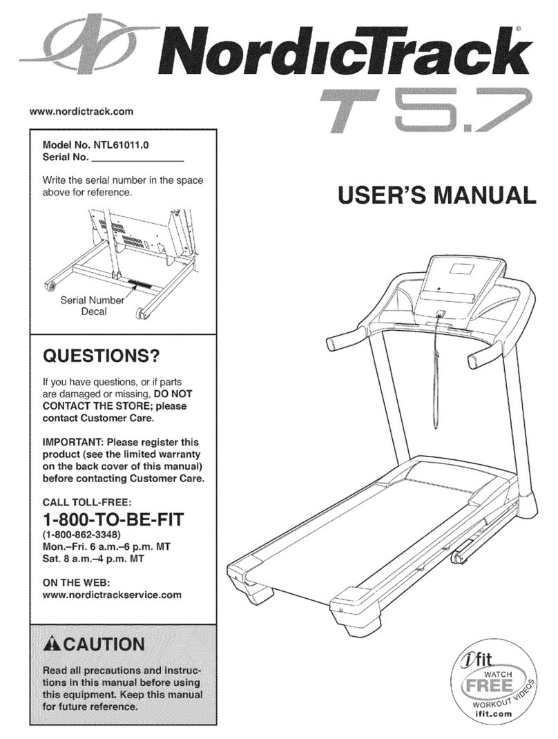 NordicTrack T5.7 NTL61011.0 User manual