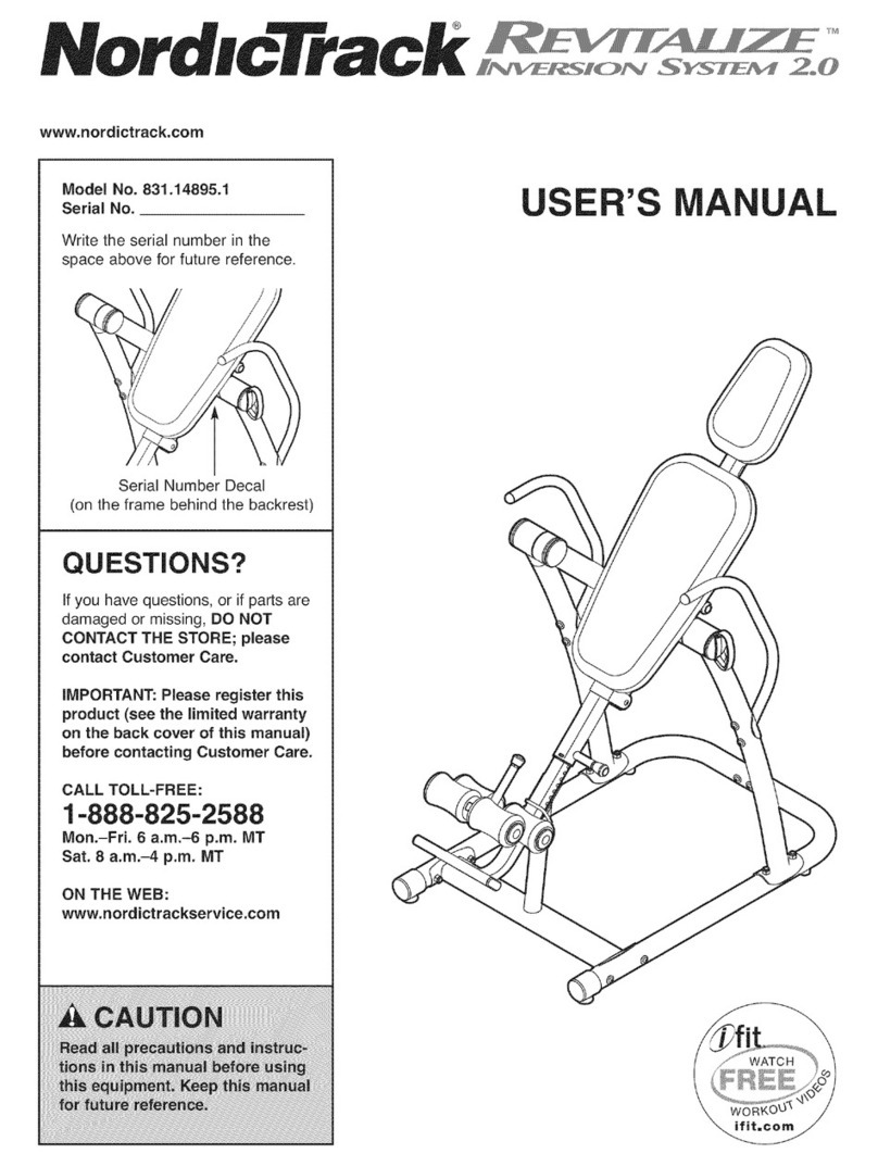NordicTrack Revitalize inversion system 2.0 831.14895.1 User manual