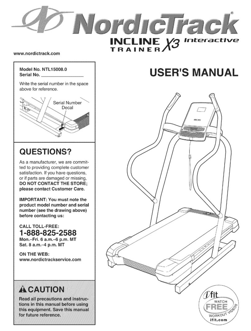 NordicTrack Incline Trainer X3 NTL15008.0 User manual