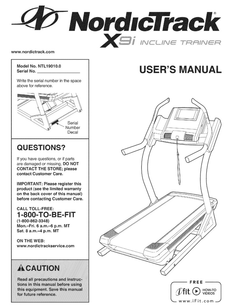 NordicTrack NTL19010.0 Incline Trainer X9i User manual