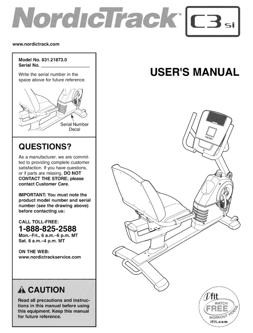 NordicTrack C3SI 831.21873.0 User manual