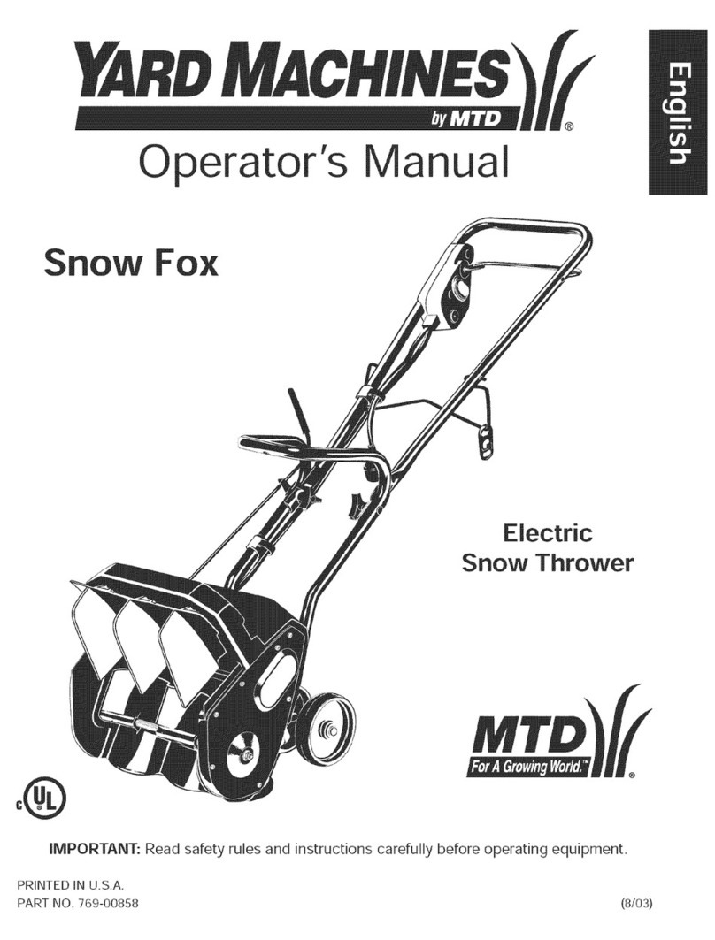 Yard Machines Snow Fox 31A-040-000 Operator's manual