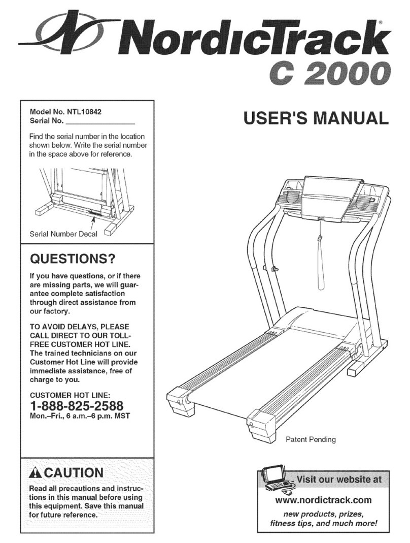 NordicTrack C2000 NTL10842 User manual