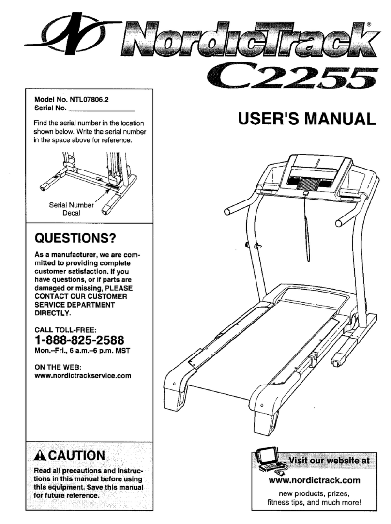NordicTrack C2255 NTL07806.2 User manual