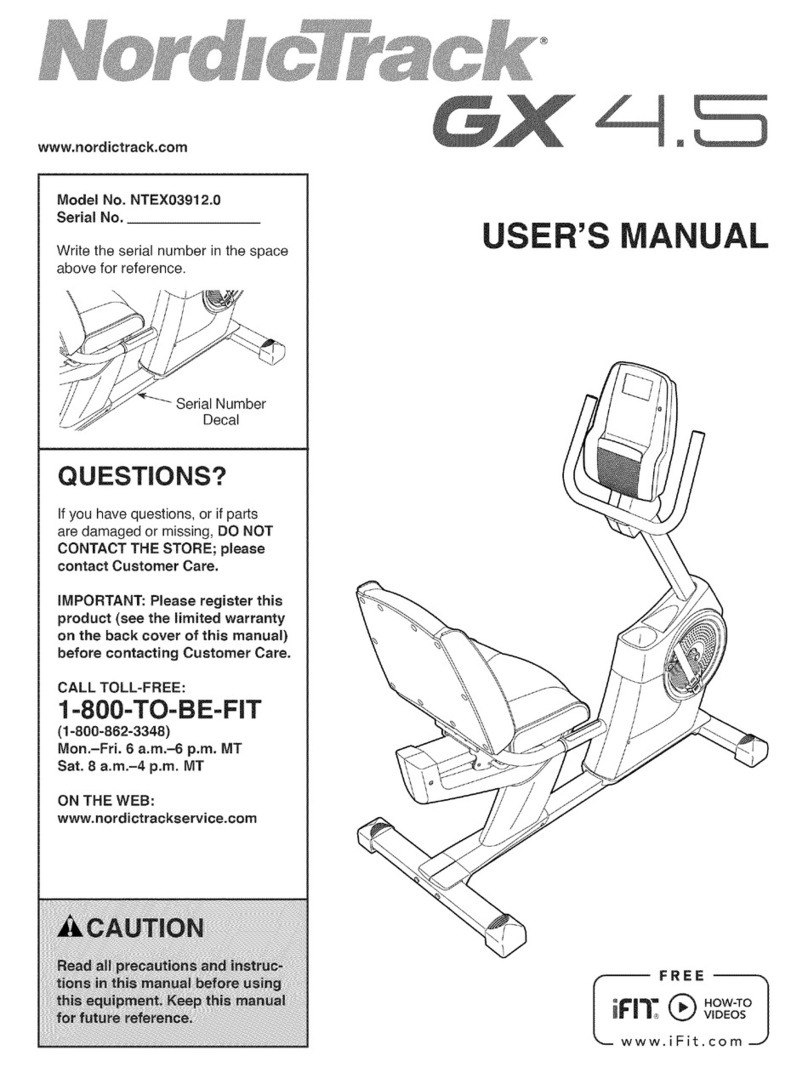 NordicTrack GX 4.5 NTEX03912.0 User manual