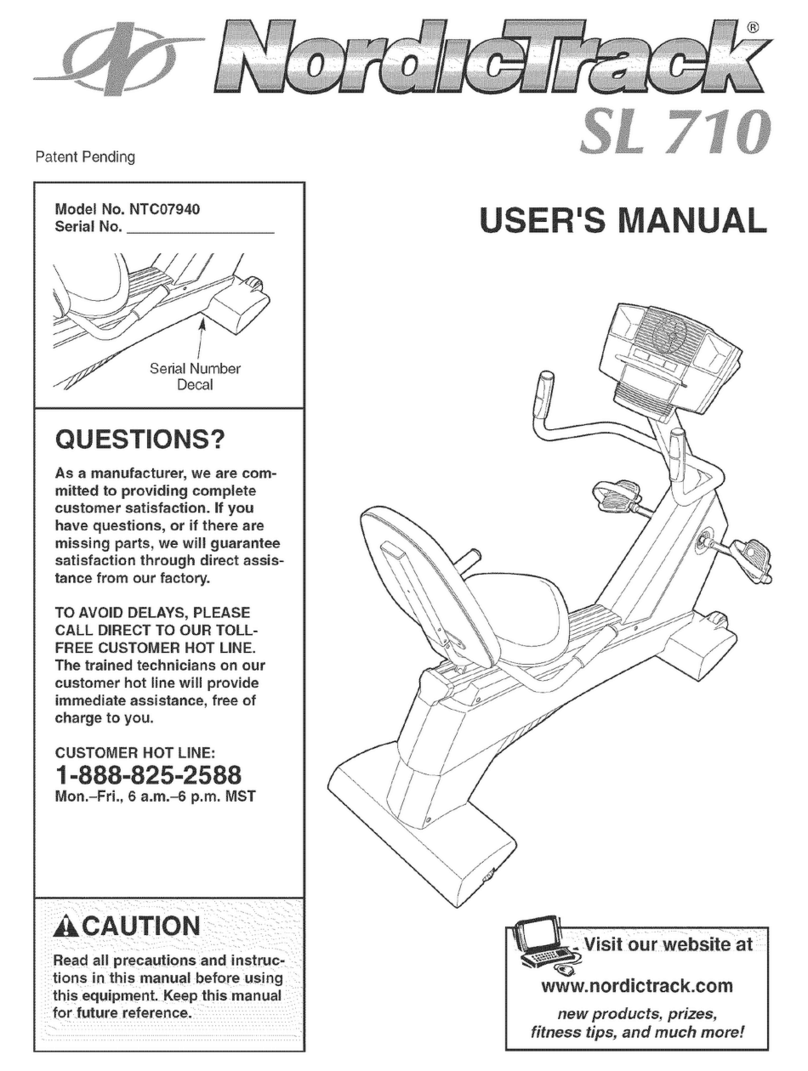 NordicTrack SL710 NTC07940 user manual
