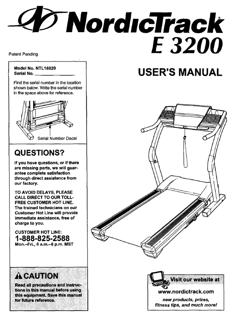NordicTrack E 3200 NTL16920 User manual