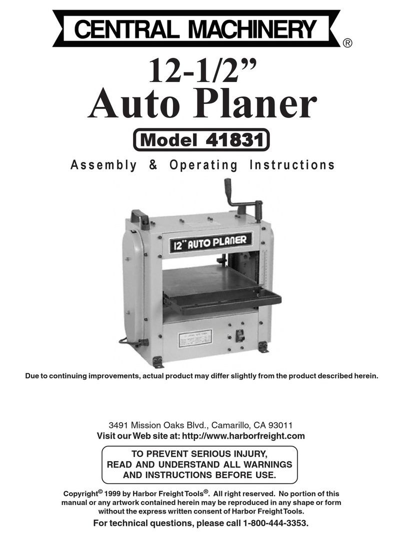 Central Machinery 41831 Assembly & operating instructions