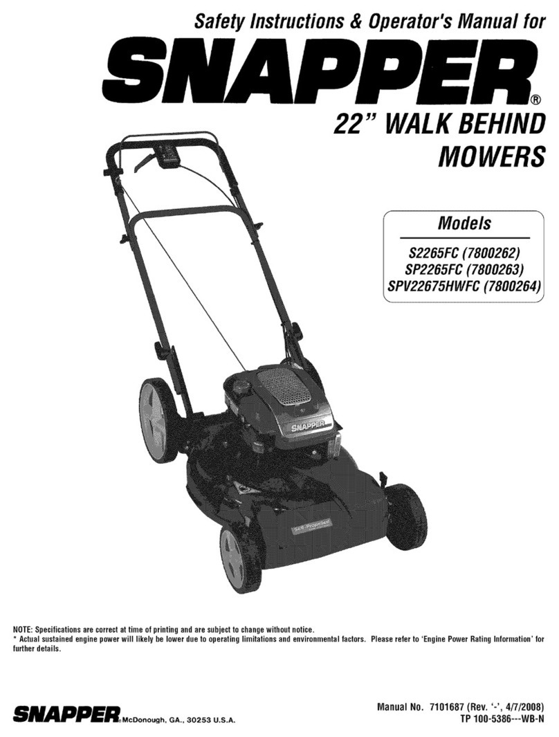 Snapper S2265FC Operation and maintenance manual Snapper S2265FC Operation and maintenance manual