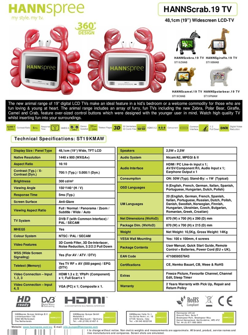 HANNspree HANNScrab.19 TV User manual