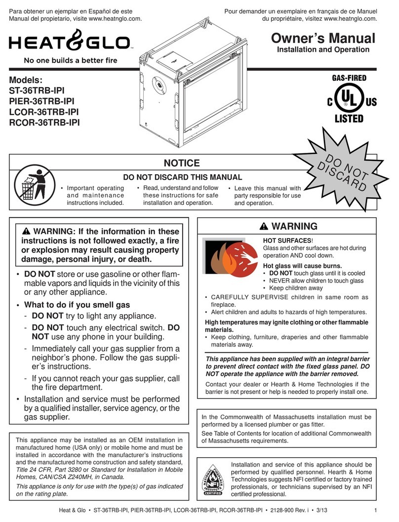 Heat & Glo PIER-36TRB-IPI User manual