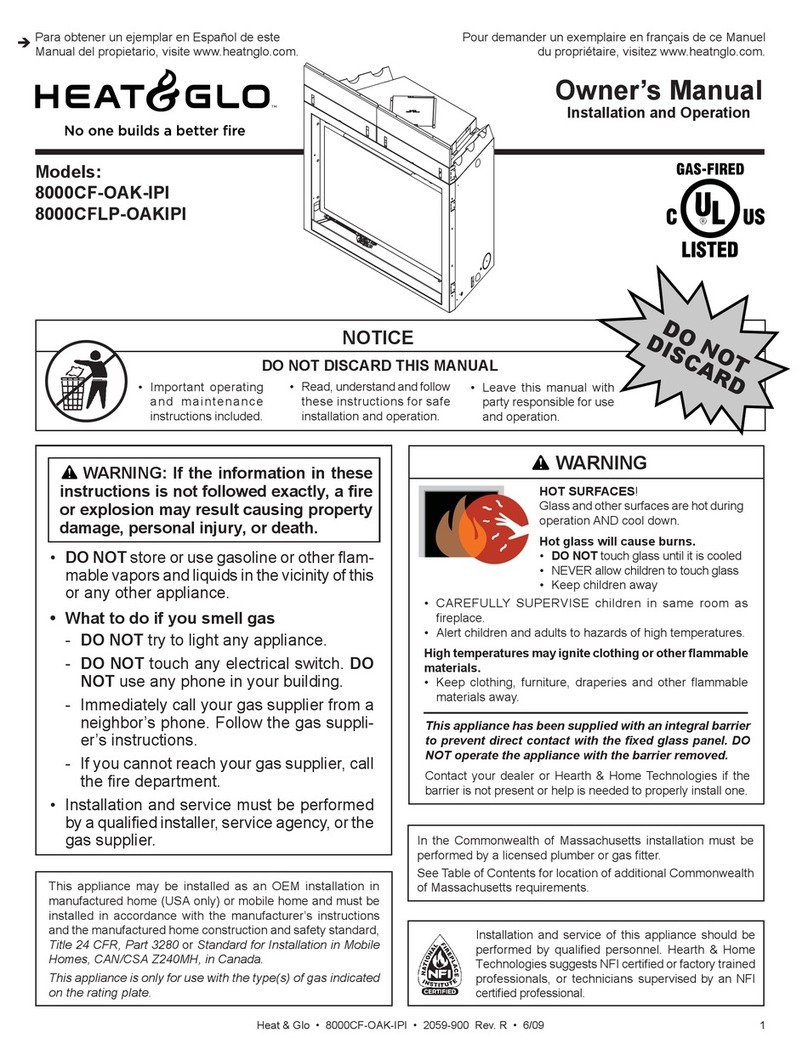 Heat & Glo 8000CF-OAK-IPI User manual