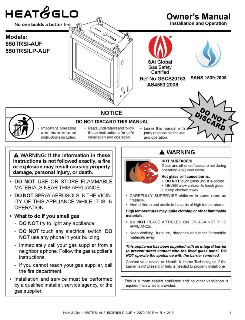 Heat & Glo 550TRSI-AUF owner's manual