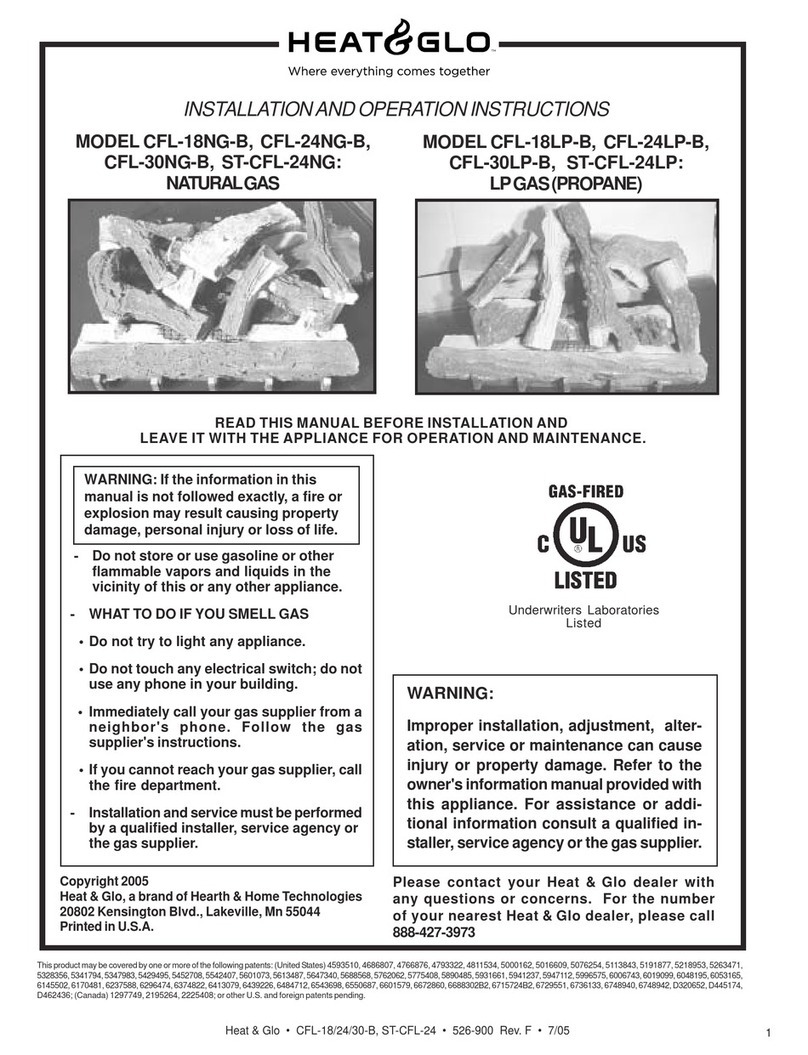 Heat & Glo CFL-18NG-B Installation and operation instructions