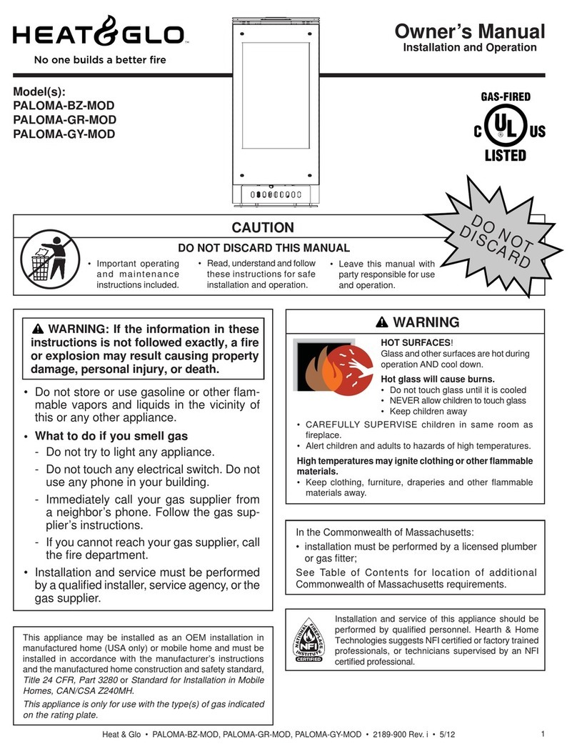 Heat & Glo PALOMA-BZ-MOD owner's manual