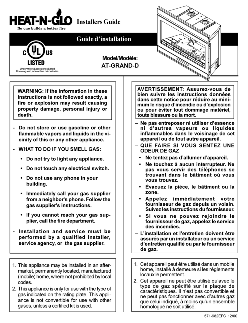 Heat & Glo LifeStyle AT-GRAND-D Installer's guide Heat & Glo LifeStyle AT-GRAND-D Installer's guide