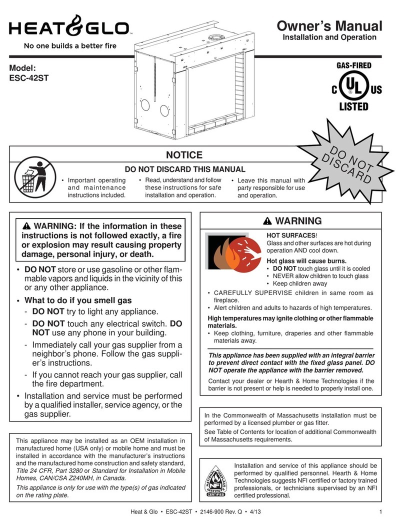 Heat & Glo ESC-42ST User manual Heat & Glo ESC-42ST User manual