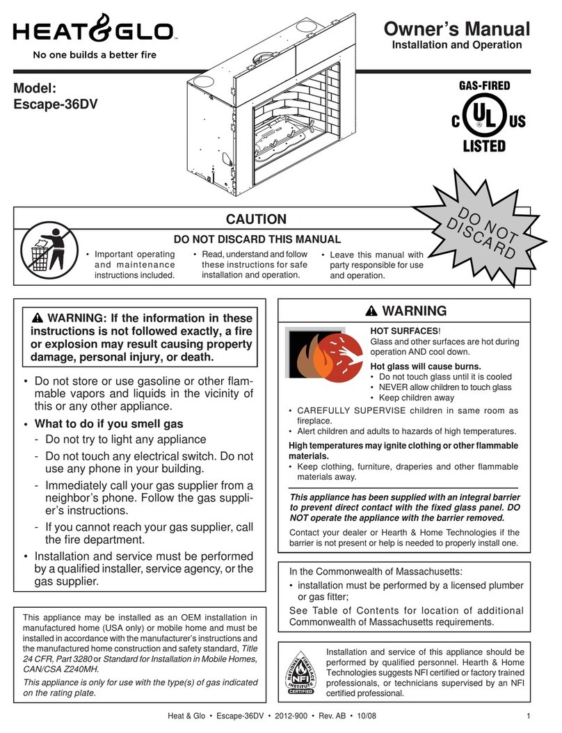 Heat & Glo Escape-36DV User manual