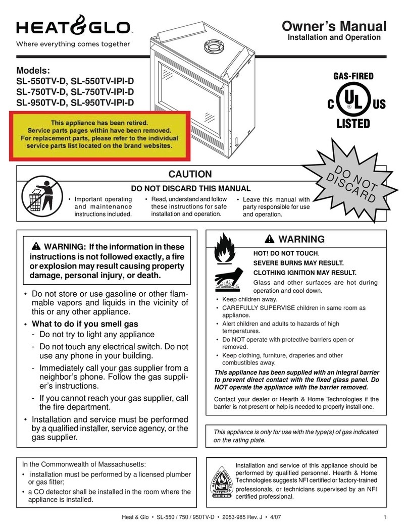Heat & Glo SL-550TV-D User manual