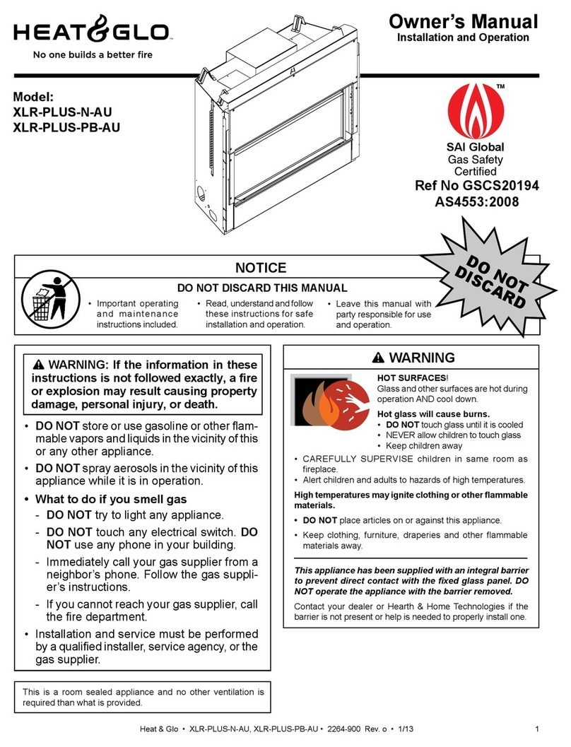Heat & Glo Heat & Glo XLR-PLUS-N-AU owner's manual