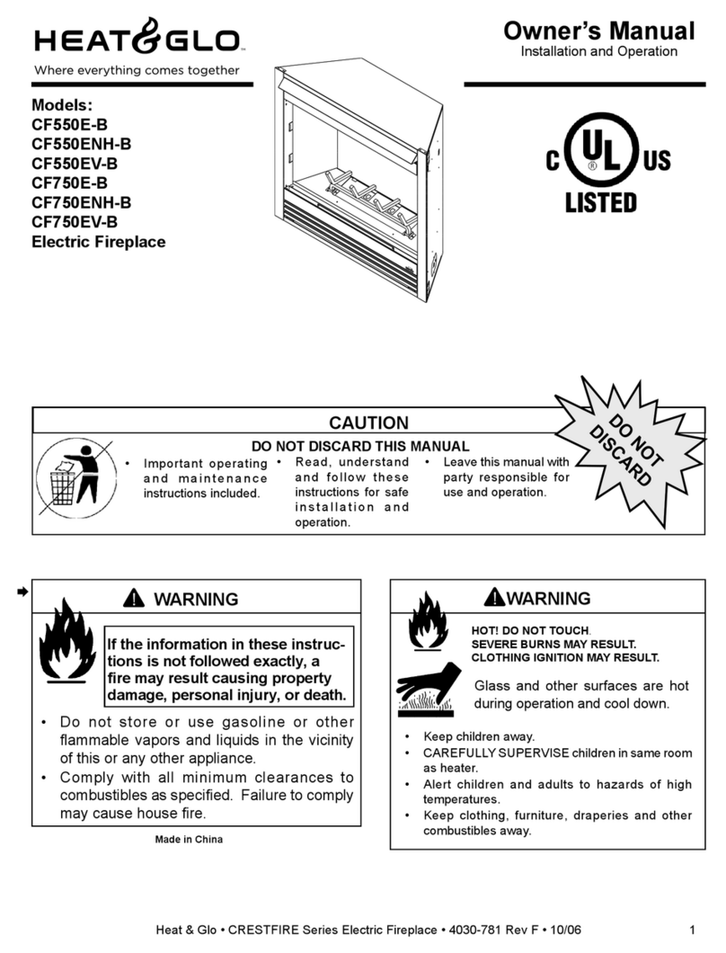 Heat & Glo LifeStyle CF550E-B owner's manual