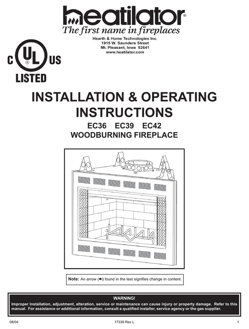 Heatilator EC36 Installation & operating instructions