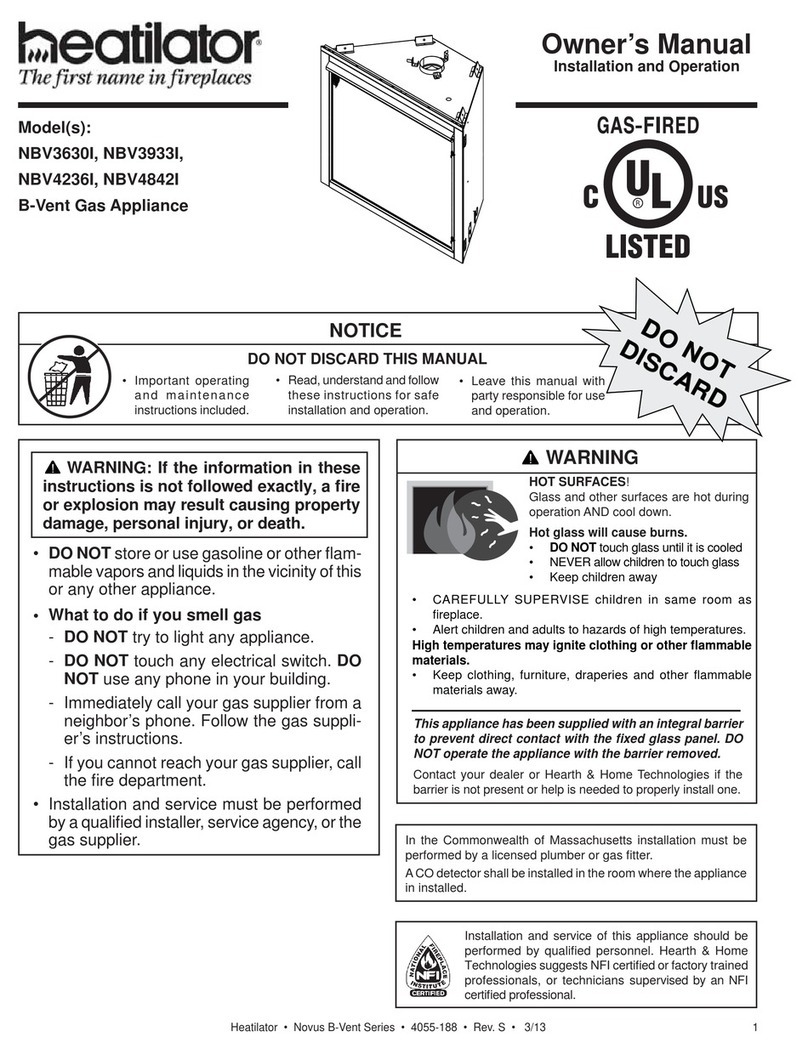 Heatilator NBV3630I User manual