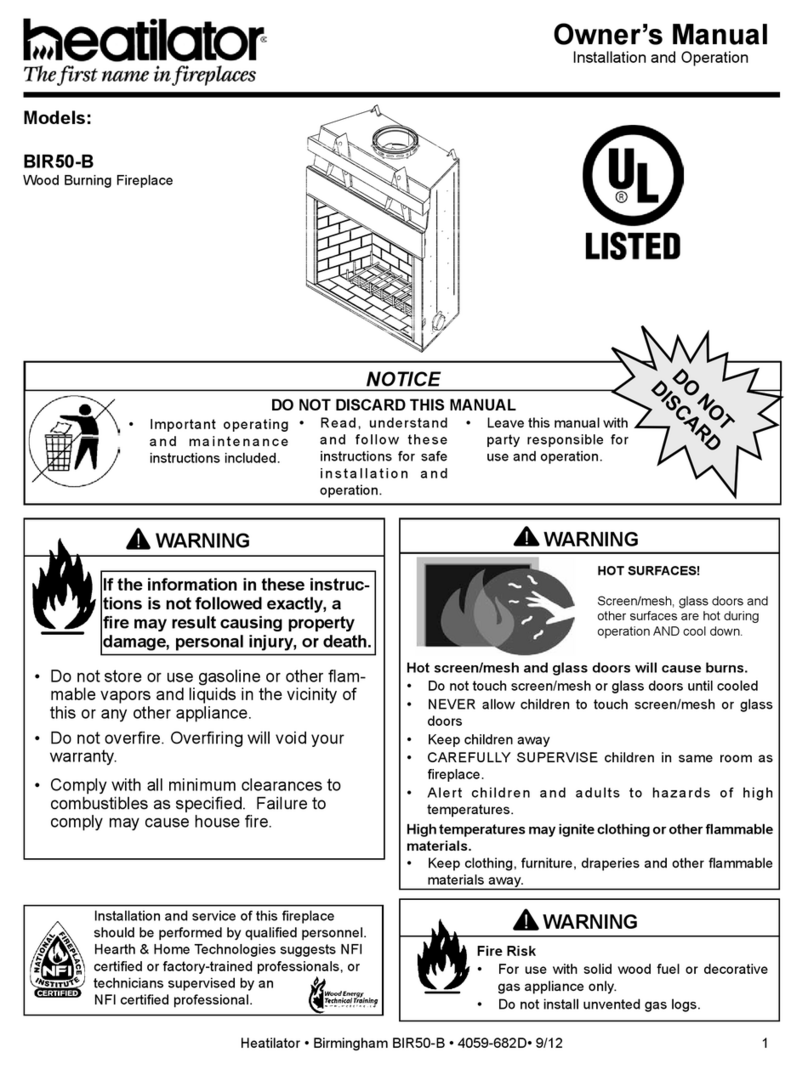 Heatilator BIR50-B User manual