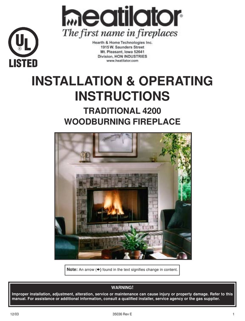 Heatilator TRADITIONAL 4200 Installation & operating instructions