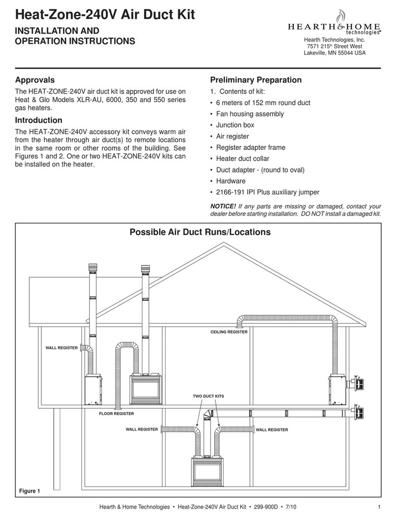 Hearth and Home Technologies Heat-Zone-240V Air Duct Kit Installation and operation instructions Hearth and Home Technologies Heat-Zone-240V Air Duct Kit Installation and operation instructions