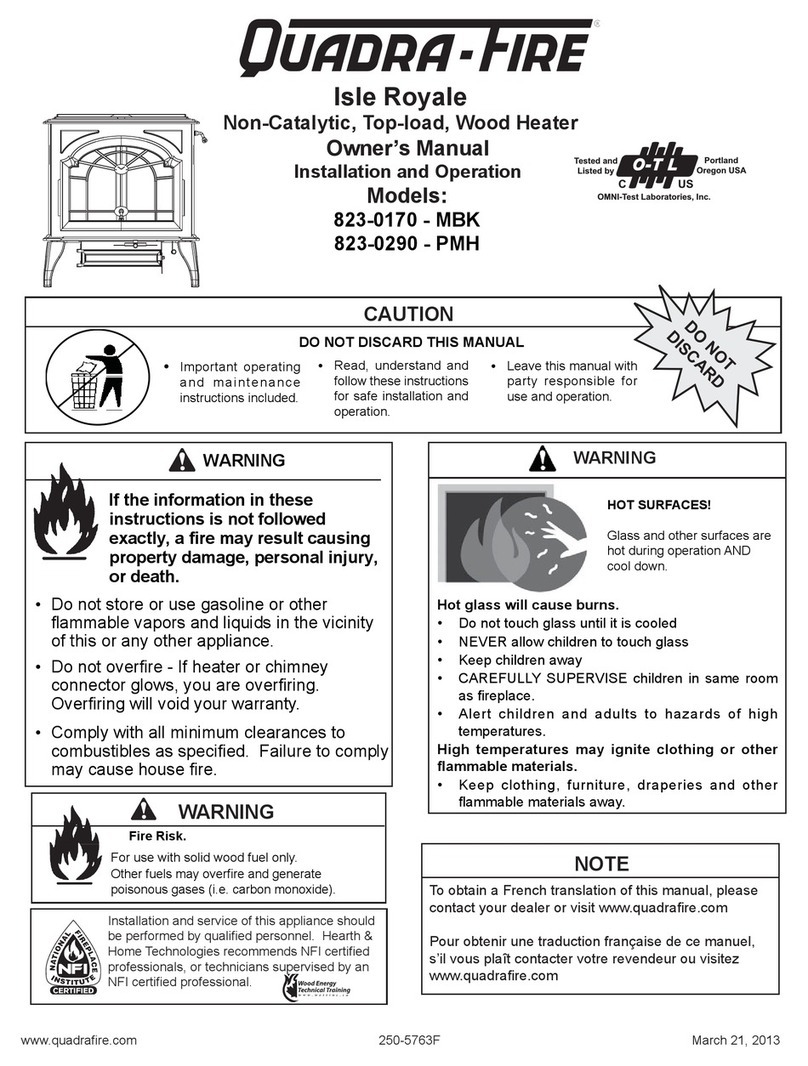 Quadra-Fire Isle Royale 823-0170-MBK User manual