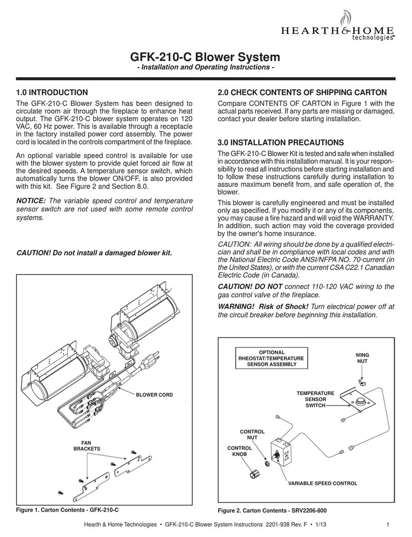 Hearth and Home Technologies GFK-210-C Installation and operating instructions