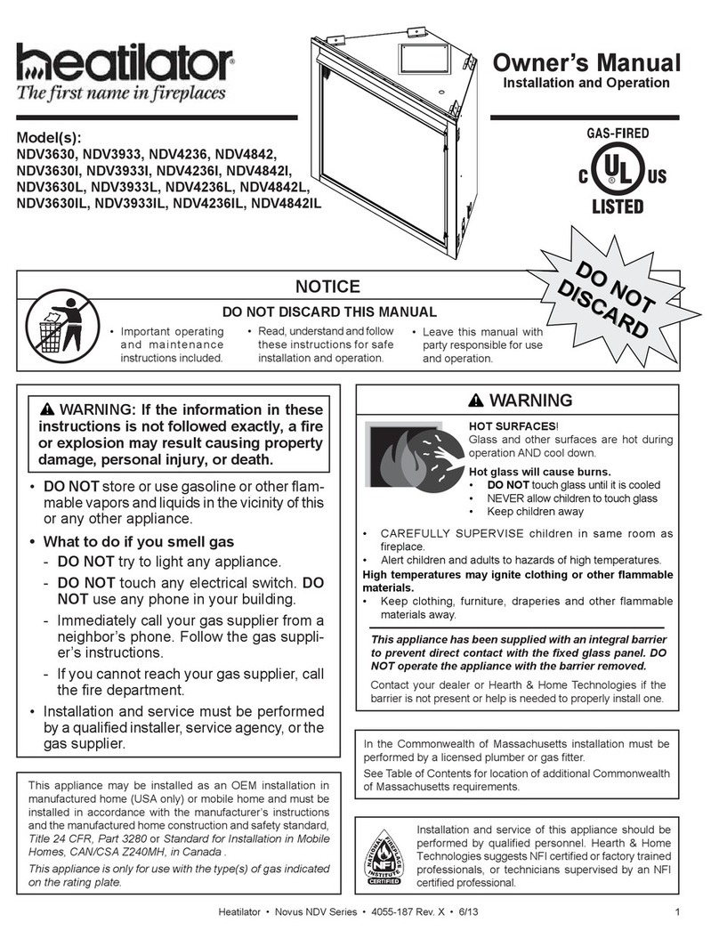 Heatilator Novus NDV3630 owner's manual