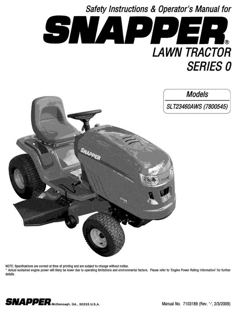 Snapper SLT23460AWS SERIES 0 Operation and maintenance manual