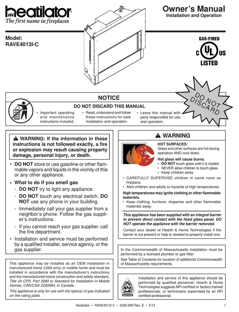 Heatiator RAVE4013I-C owner's manual