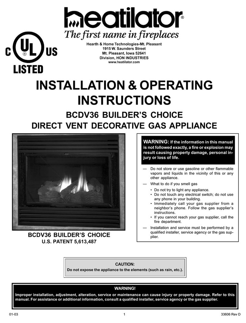Heatiator BCDV36 User manual