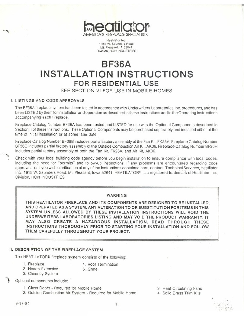 Heatiator BF36A installation instructions Heatiator BF36A installation instructions