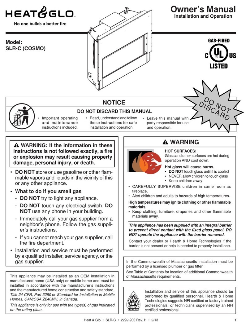 Heat & Glo SLR-C (COSMO) User manual Heat & Glo SLR-C (COSMO) User manual