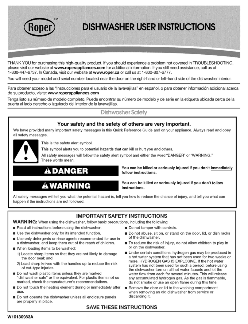 Roper RUD8050SD2 User manual