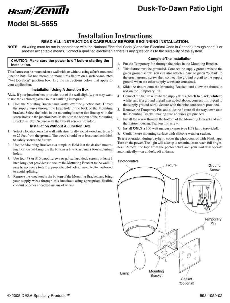Heath Zenith SL-5655 installation instructions Heath Zenith SL-5655 installation instructions