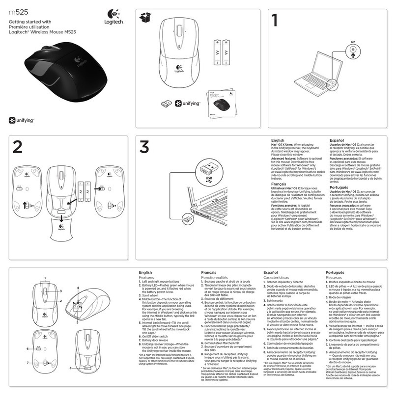 Logitech M525 User manual Logitech M525 User manual