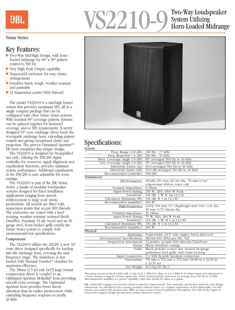 JBL VS2210-9 User guide
