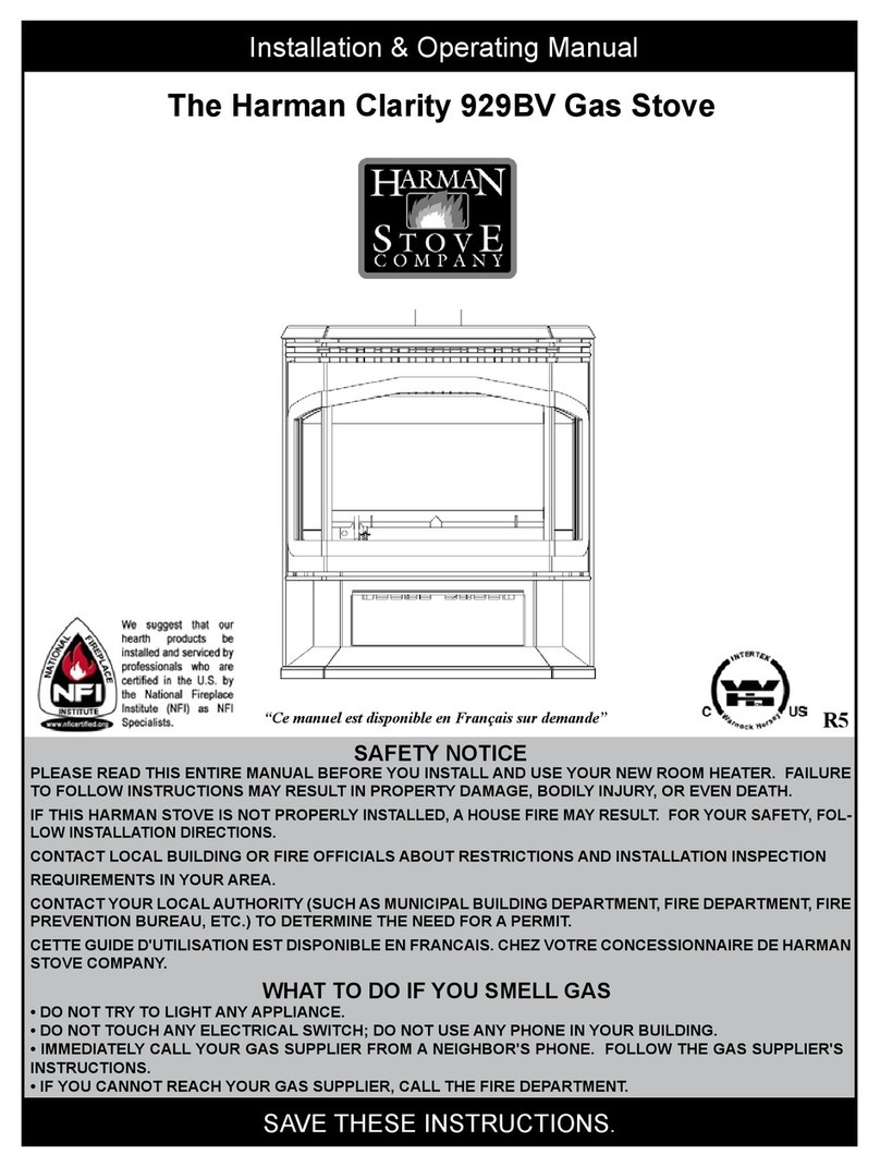 Harman Stove Company Clarity 929bv Installation & operating manual