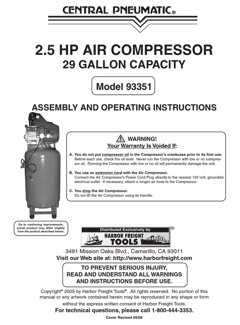 Central Pneumatic 93351 Assembly and operating instructions