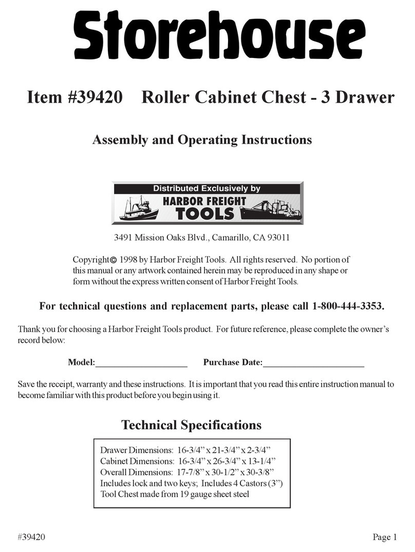 Harbor Freight Tools Storehouse 39420 Assembly and operating instructions