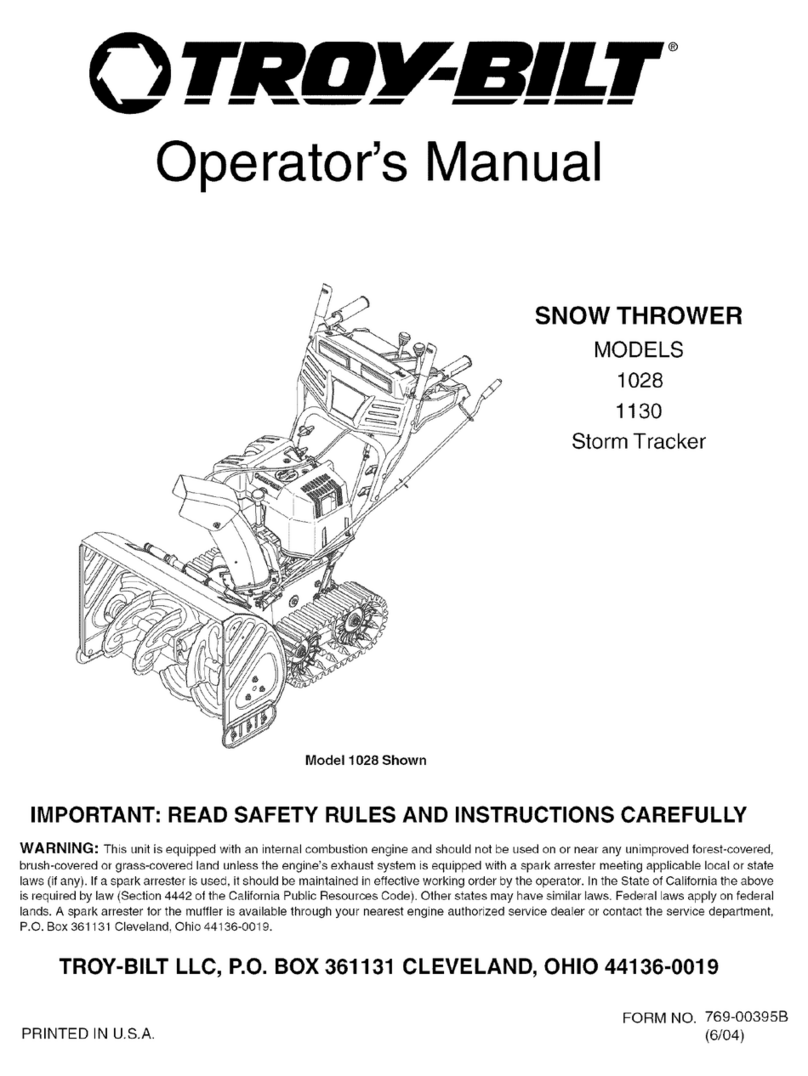 Troy-Bilt Storm Tracker 1130 User manual