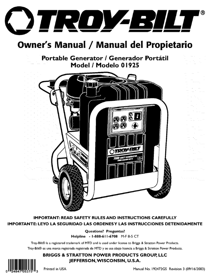 Troy-Bilt 1925 User manual