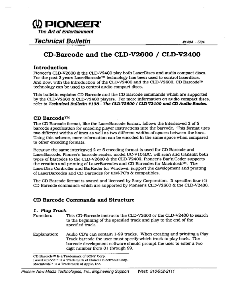 Pioneer BARCODE CLD-V2400 Service manual