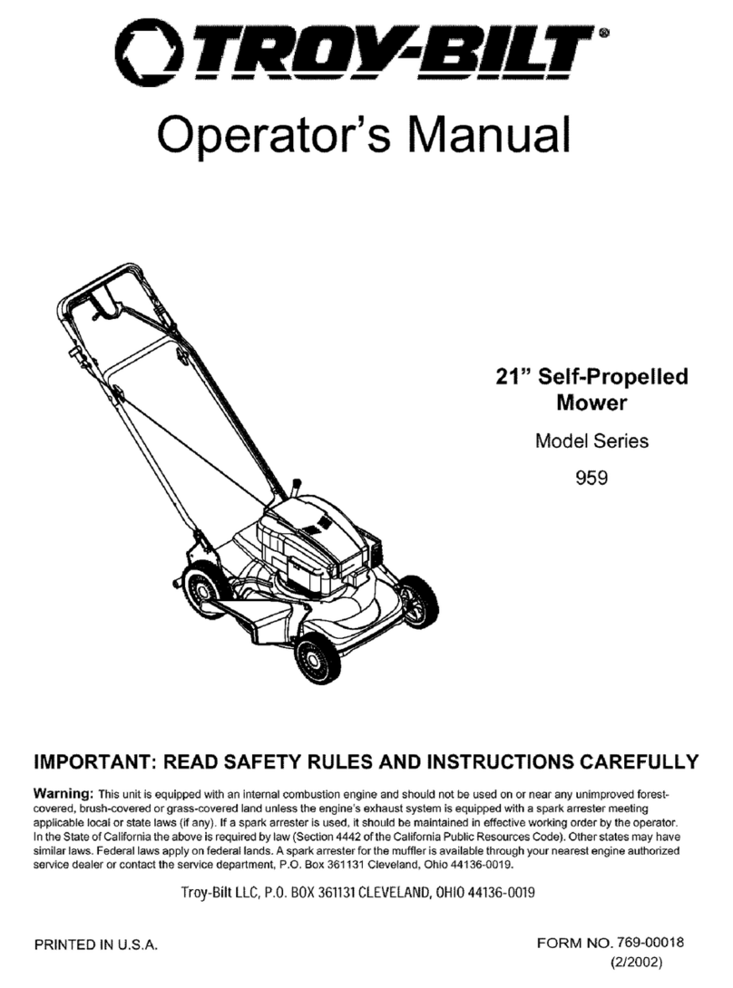 Troy-Bilt Series 959 User manual